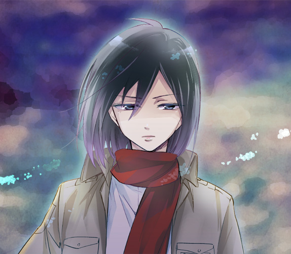mikasa ackerman (shingeki no kyojin) drawn by akenoko