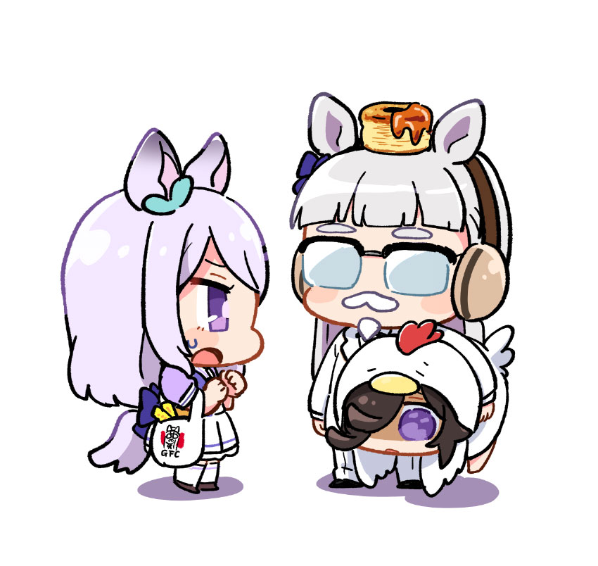 rice shower, gold ship, mejiro mcqueen, and colonel sanders (umamusume and 1 more) drawn by kni