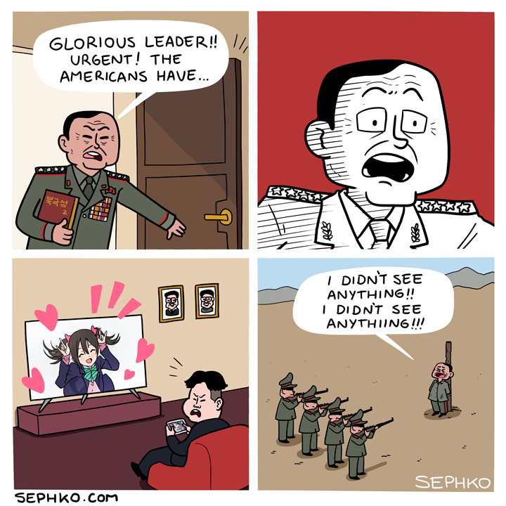 yazawa nico, kim jong-un, kim jong-il, and kim il-sung (love live! and 2 more) drawn by gojko_franulic