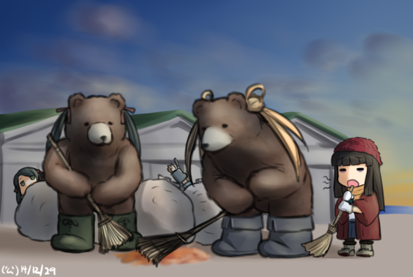hatsuyuki, abukuma, and mikuma (kantai collection) drawn by hamu_koutarou