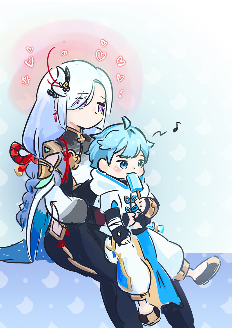 shenhe and chongyun (genshin impact) drawn by po_chirin