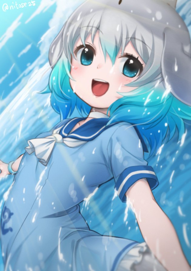 common bottlenose dolphin (kemono friends and 1 more) drawn by nyifu