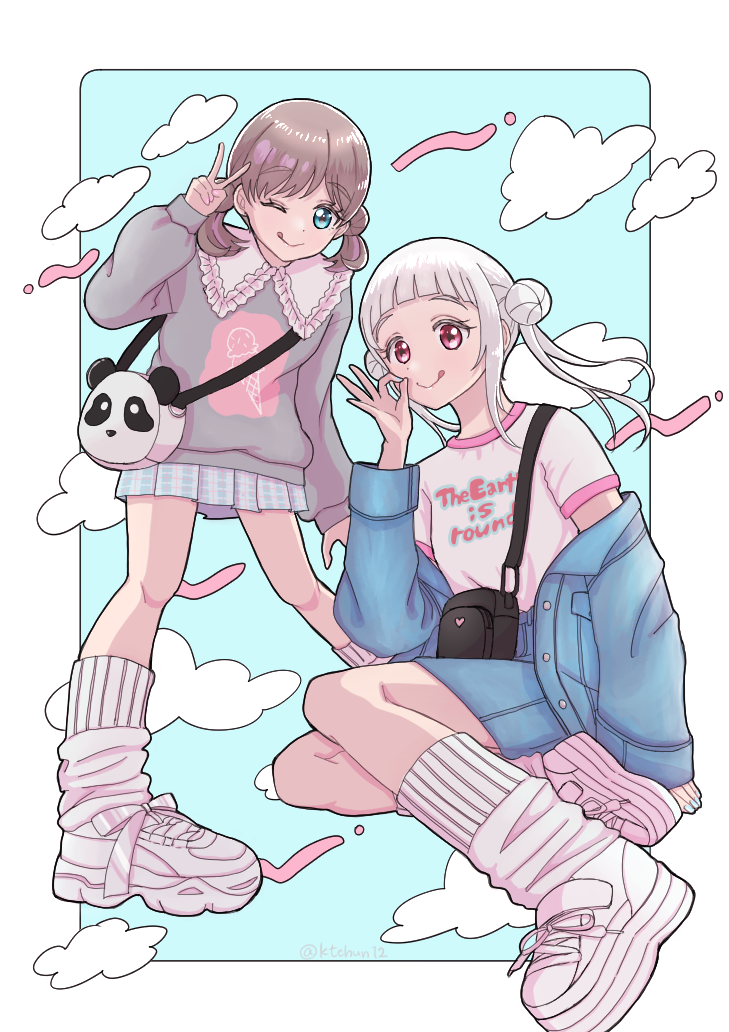 tang keke and arashi chisato (love live! and 1 more) drawn by morupuru