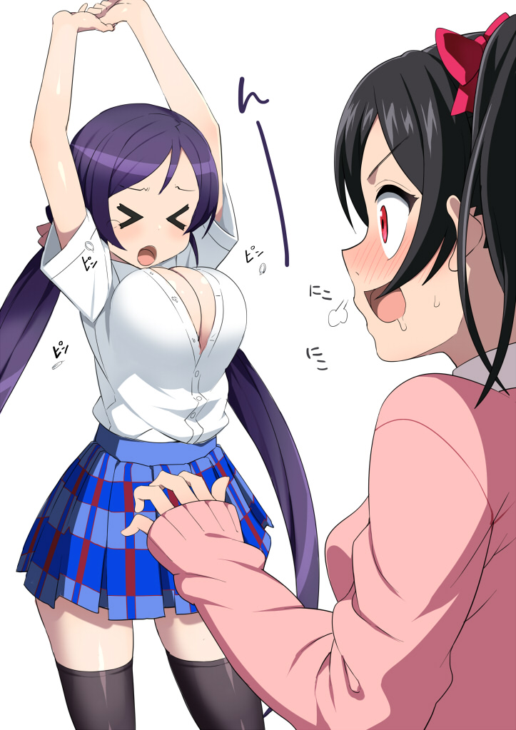 tojo nozomi and yazawa nico (love live! and 1 more) drawn by shin'ya_(shin'yanchi)