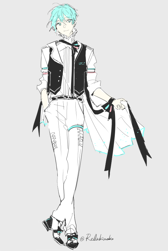 hatsune mikuo (vocaloid and 1 more) drawn by rella