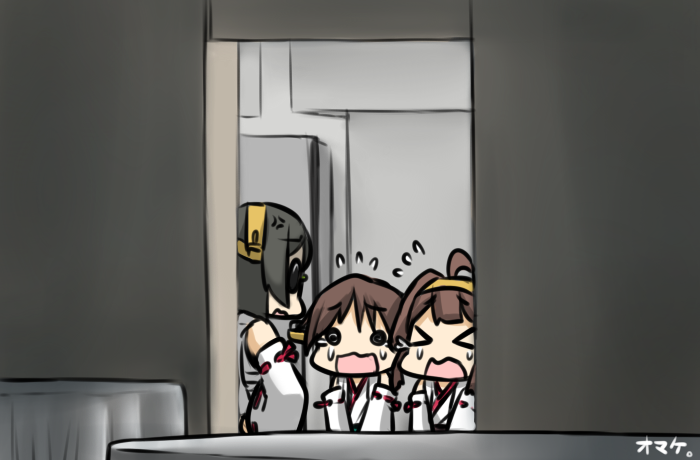 kongou, hiei, and kirishima (kantai collection) drawn by hamu_koutarou