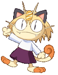 meowth and neco-arc (pokemon and 1 more)