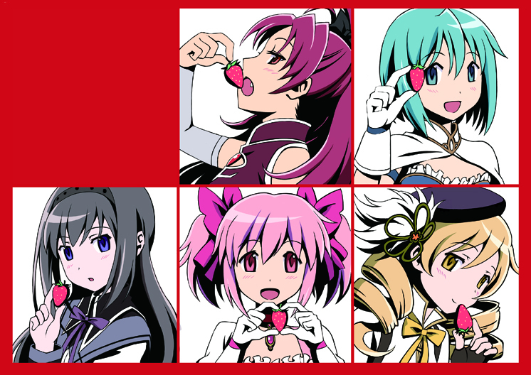 akemi homura, kaname madoka, miki sayaka, and sakura kyoko (mahou shoujo madoka magica) drawn by ayukko_(forest_village)