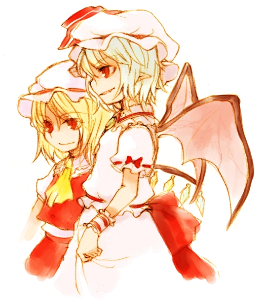 remilia scarlet and flandre scarlet (touhou) drawn by takishima_asaka
