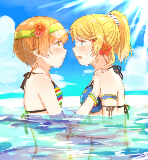 ayase eli and hoshizora rin (love live! and 2 more) drawn by ymrxx_(kamihurai)