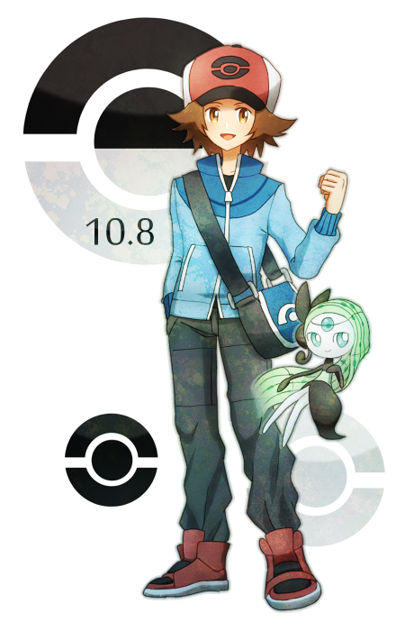 hilbert and meloetta (pokemon and 1 more) drawn by poke_nk