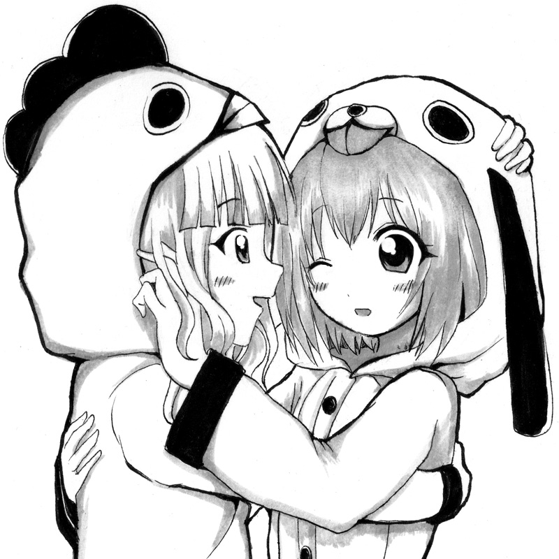 akaza akari and oomuro sakurako (yuruyuri) drawn by temi_(konagona_moe)