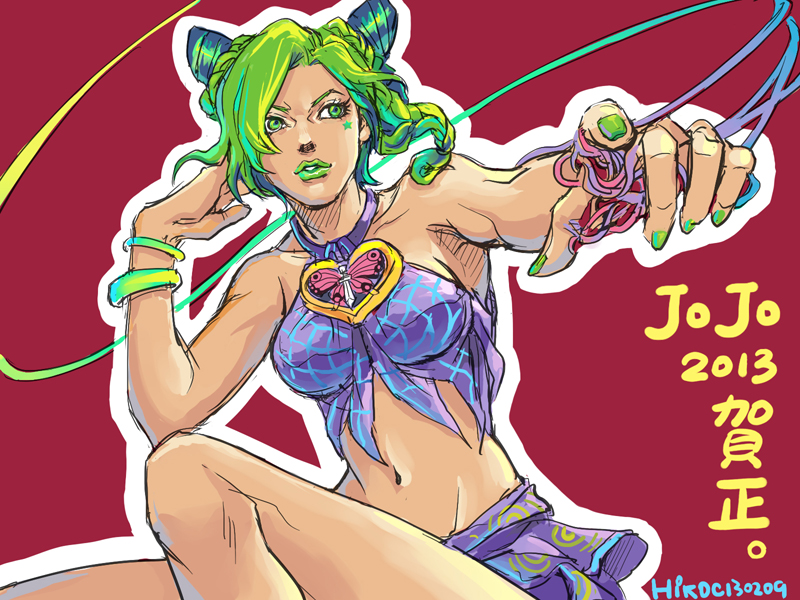 kujo jolyne (jojo no kimyou na bouken and 1 more) drawn by hikoc