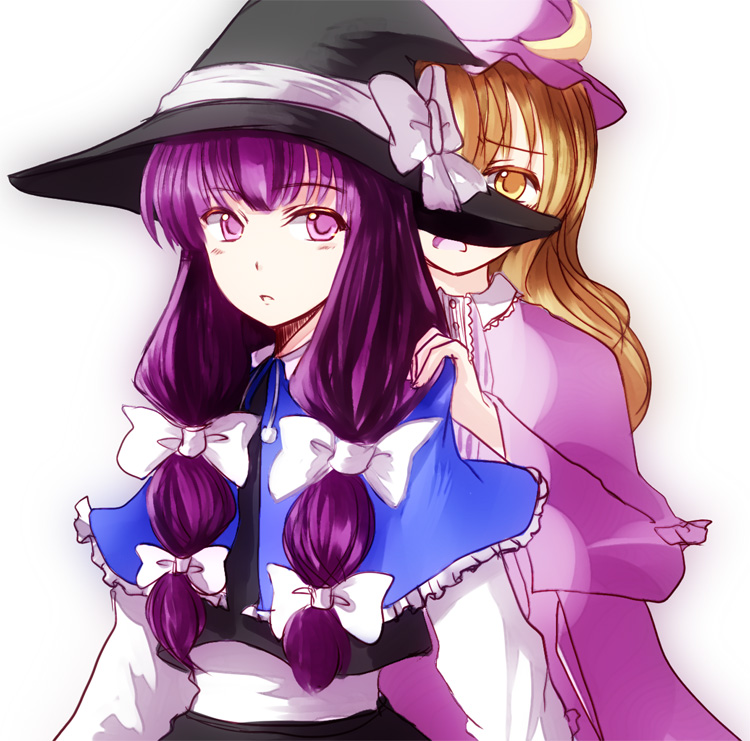 kirisame marisa and patchouli knowledge (touhou) drawn by foro_(planet_cage)