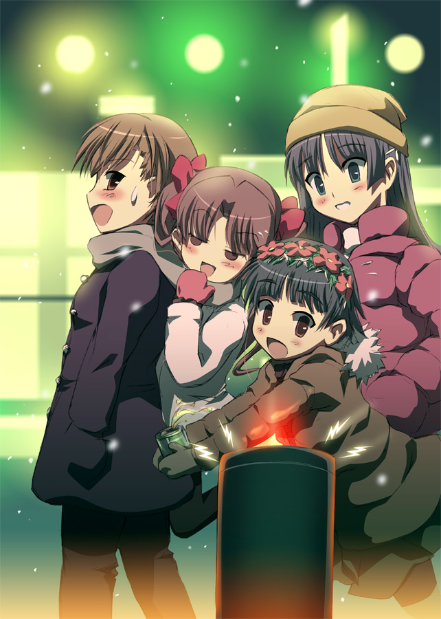 misaka mikoto, shirai kuroko, saten ruiko, and uiharu kazari (toaru majutsu no index and 1 more) drawn by katagiri_naoya