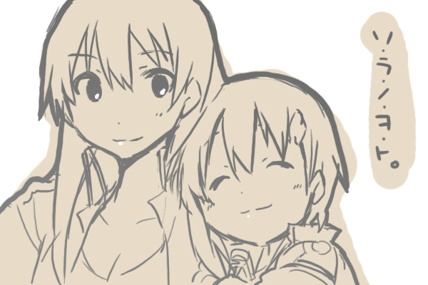 sorami kanata and kazumiya rio (sora no woto) drawn by yuuto_(p.a.)