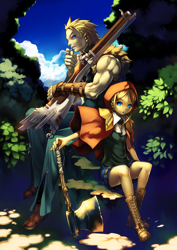 little red riding hood and hunter (little red riding hood) drawn by kunieda