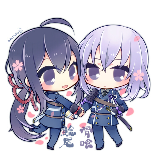 namazuo toushirou and honebami toushirou (touken ranbu) drawn by yousagi