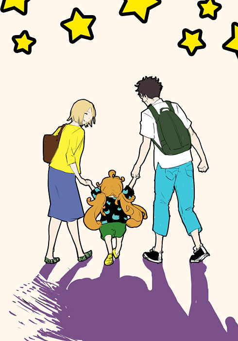inuzuka tsumugi, inuzuka kouhei, and inuzuka tae (amaama to inazuma) drawn by 71_(nanaichi_drafting)