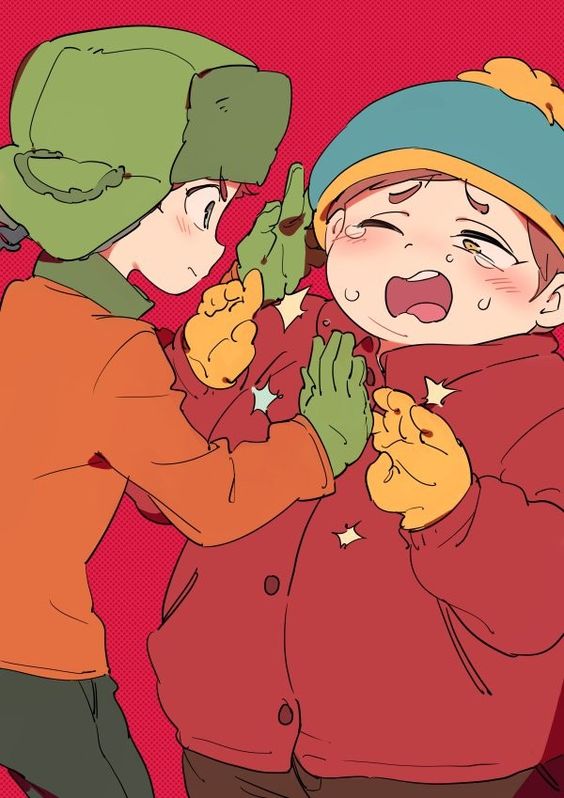 kyle broflovski and eric cartman (south park) drawn by be_(ronironibebe)