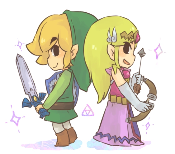 link, princess zelda, toon link, and toon zelda (the legend of zelda and 1 more) drawn by tsutsuji