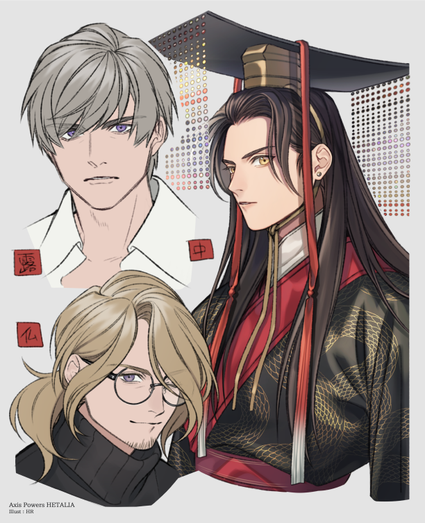 russia, china, and france (axis powers hetalia) drawn by hr_(18126433)