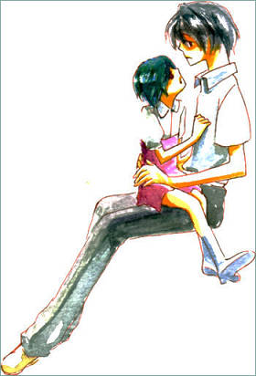 ayanami rei and nagisa kaworu (neon genesis evangelion)