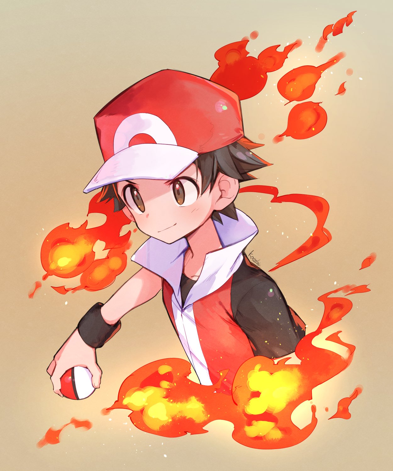red (pokemon and 1 more) drawn by kashiwa_(kasshiwa10)
