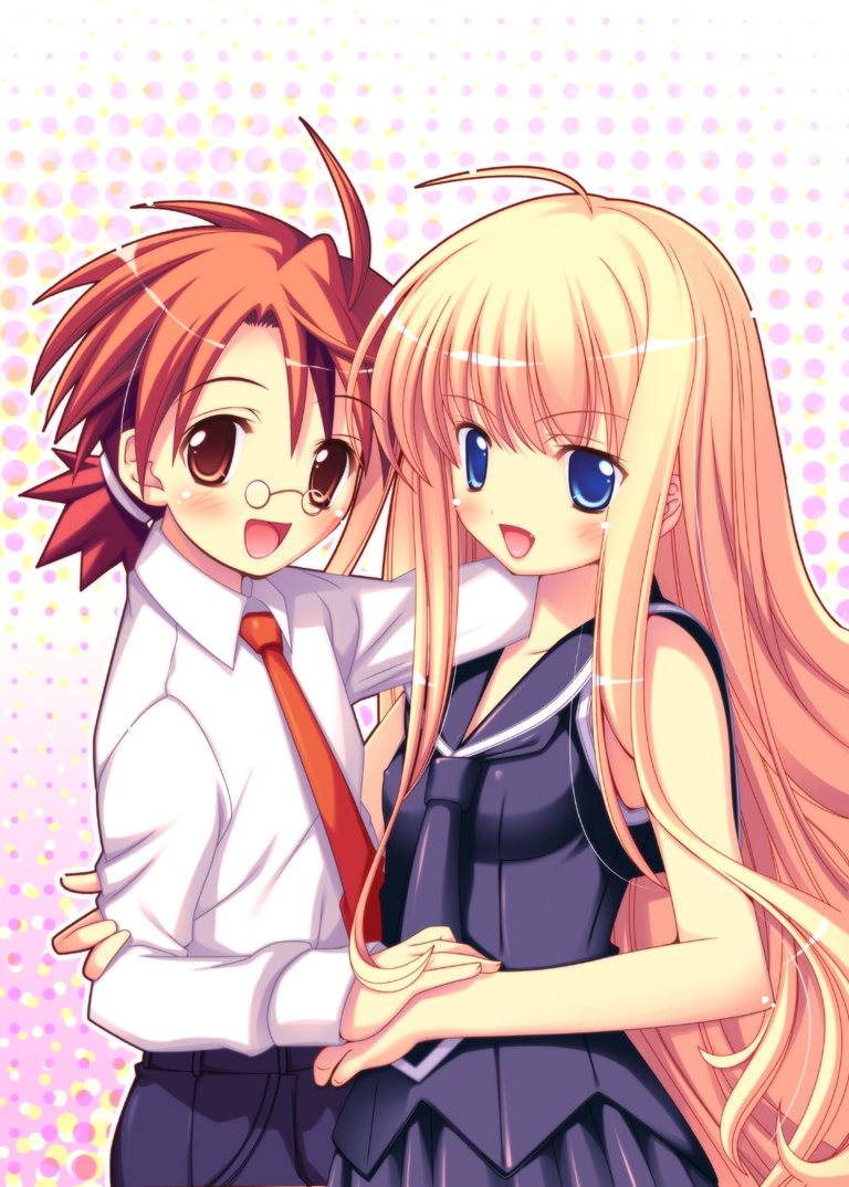 evangeline a.k. mcdowell and negi springfield (mahou sensei negima!) drawn by aru_(abyssinia)