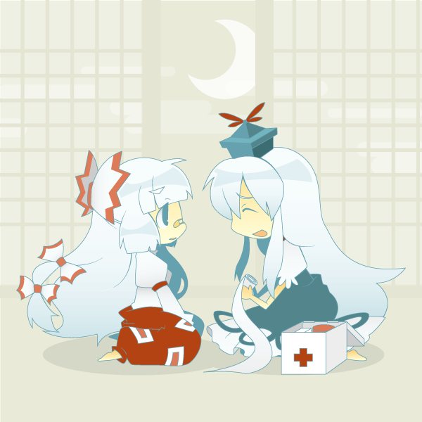 fujiwara no mokou and kamishirasawa keine (touhou) drawn by misaki_(1n1m)