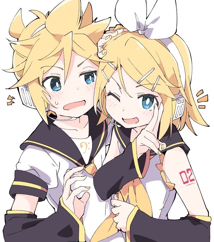 kagamine rin and kagamine len (vocaloid) drawn by ixy