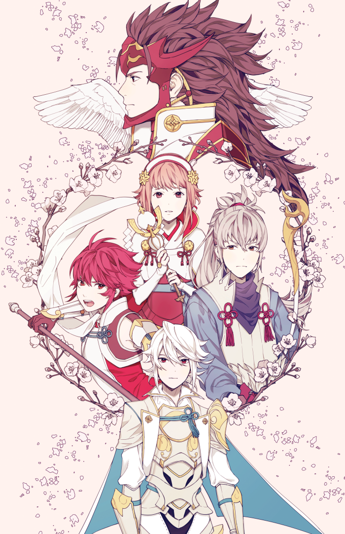 male corrin, takumi, sakura, hinoka, and ryoma (fire emblem and 1 more) drawn by yoonmi