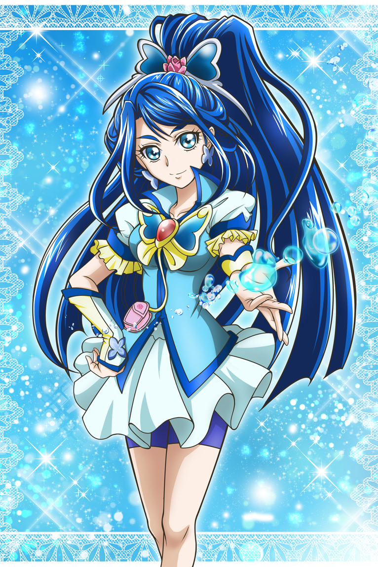minazuki karen and cure aqua (precure and 2 more) drawn by hanzou