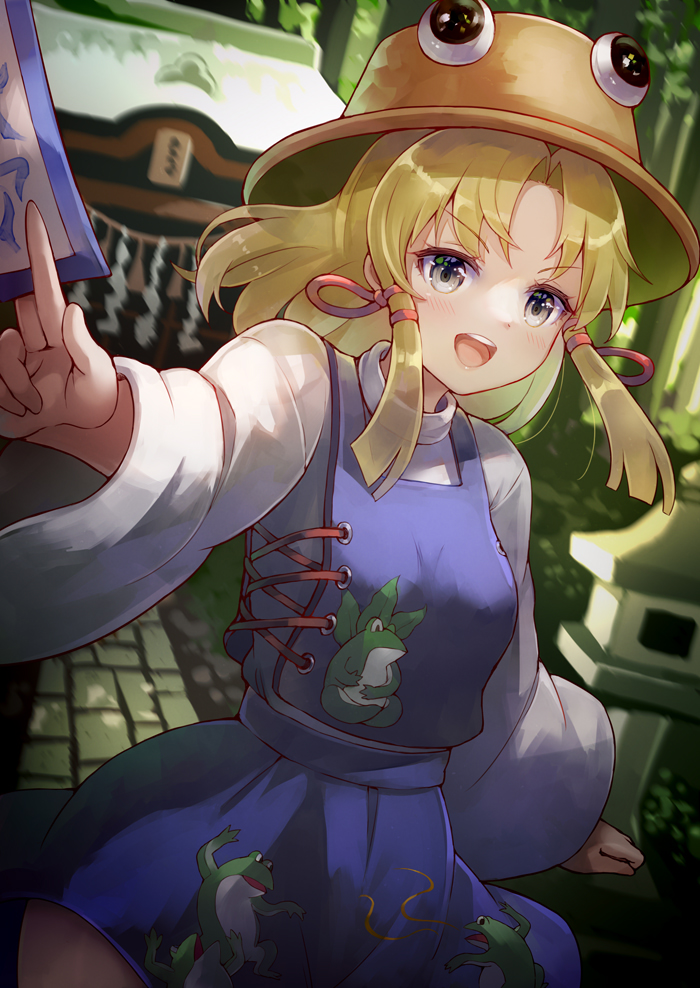 moriya suwako and pyonta (touhou) drawn by 60mai