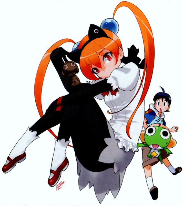 keroro, alisa southerncross, and hinata fuyuki (keroro gunsou) drawn by yoshizaki_mine