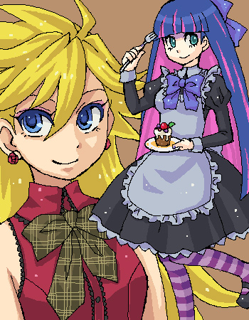 stocking and panty (panty & stocking with garterbelt) drawn by hachiko_(murasaki_no_neko)