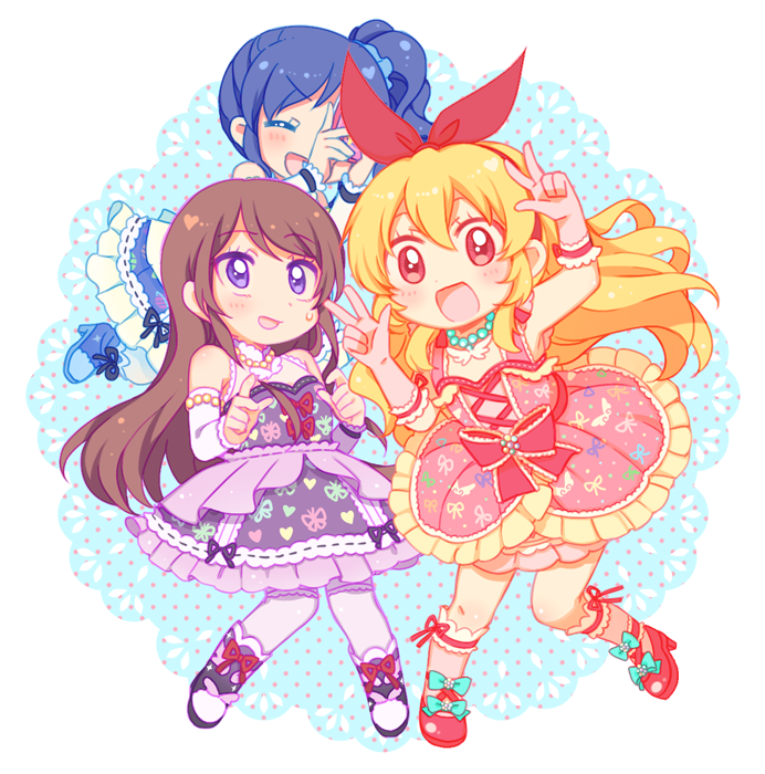 hoshimiya ichigo, kiriya aoi, and shibuki ran (aikatsu!) drawn by aidumi