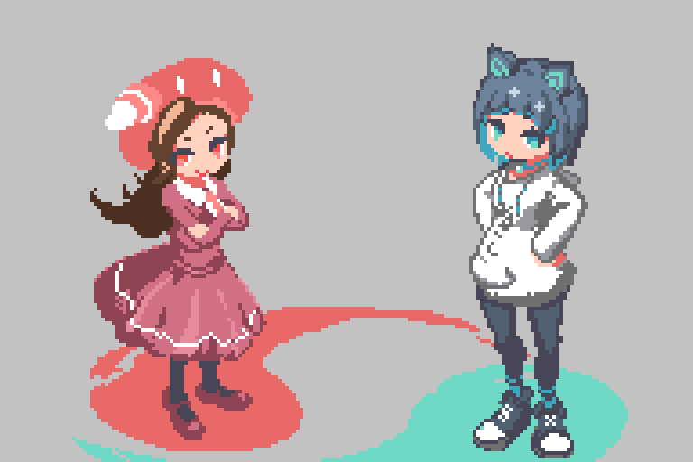 mizushina aoi and naninu nene (gems company) drawn by etcetera_777