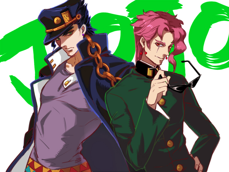 kujo jotaro and kakyoin noriaki (jojo no kimyou na bouken and 1 more) drawn by jokerplaner