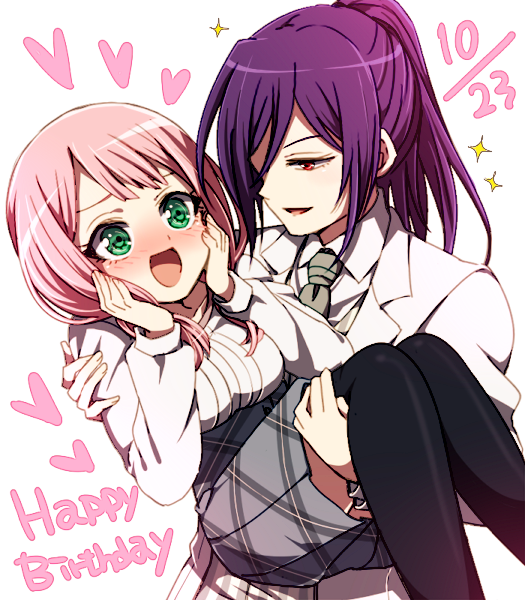 uehara himari and seta kaoru (bang dream!) drawn by akasata