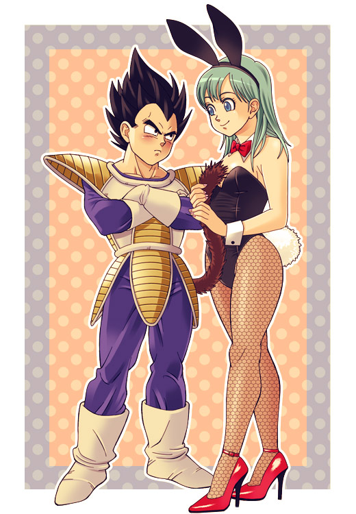 vegeta and bulma (dragon ball and 1 more) drawn by kacha_(xcachax)