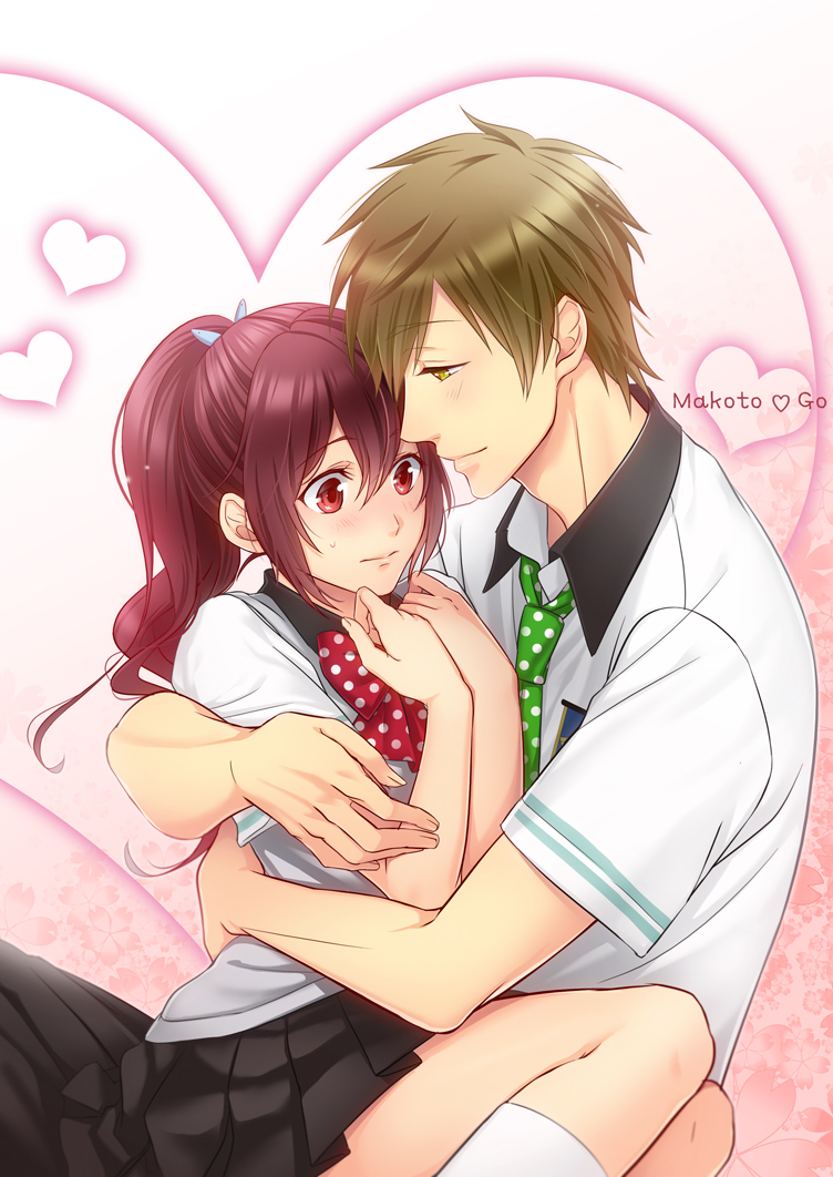 tachibana makoto and matsuoka gou (free!) drawn by e_sasaoka