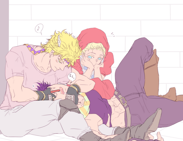 joseph joestar, caesar anthonio zeppeli, and suzi q (jojo no kimyou na bouken and 1 more) drawn by kiba_(y0921)