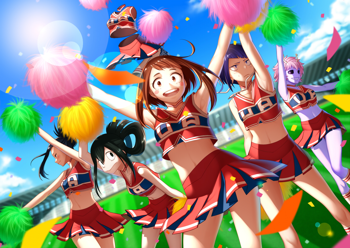 Uraraka Ochako Asui Tsuyu Yaoyorozu Momo Ashido Mina Jirou Kyouka And 1 More Boku No Hero Academia Drawn By Arkray Danbooru