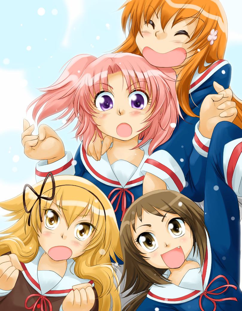 yonomori kobeni, mitsumine mashiro, yonomori benio, and suetsugi konoha (mikakunin de shinkoukei) drawn by ranbu_hararin