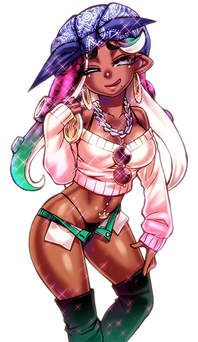 marina (splatoon and 1 more) drawn by chiba_toshirou