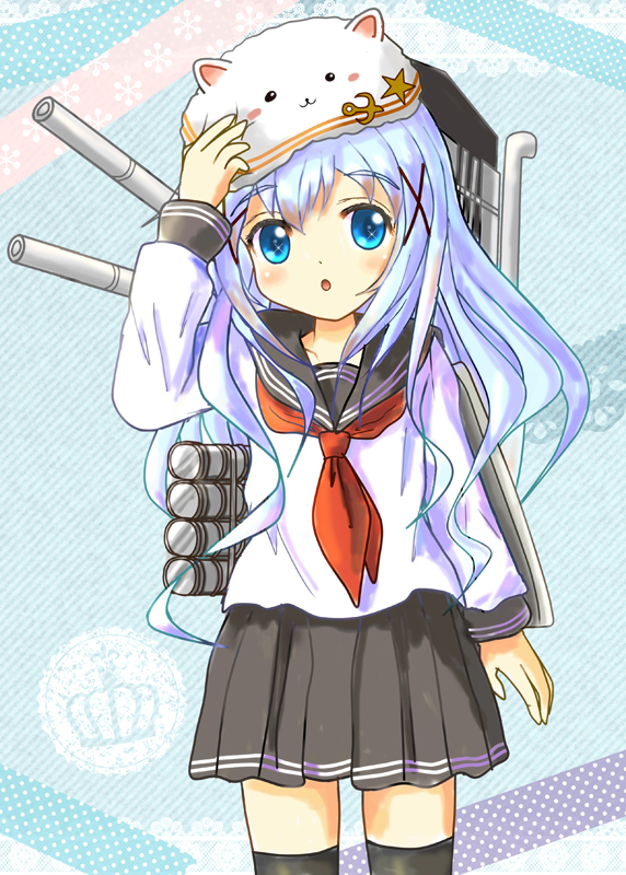 hibiki, kafuu chino, verniy, and tippy (kantai collection and 1 more) drawn by daiso