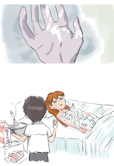 souryuu asuka langley and ikari shinji (neon genesis evangelion and 1 more) drawn by moti2003