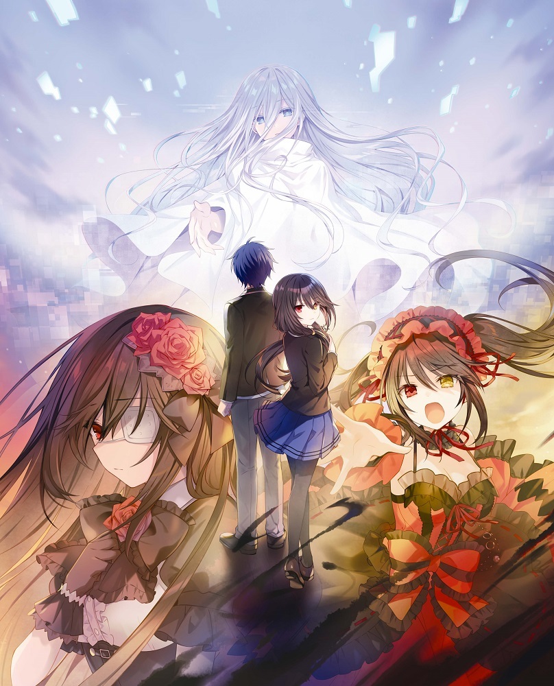 tokisaki kurumi, itsuka shido, and takamiya mio (date a live) drawn by tsunako