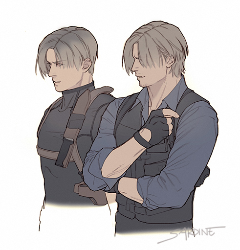 leon s. kennedy (resident evil and 2 more) drawn by sardine_(kjr0313)